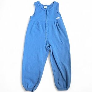 Toddler Blue Sleeveless Button-Up Jumpsuit